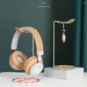 Decorative Plates Desktop Jewelry Display Metal Rack Earphone Holder Headset Hanger Headphone Bracket Desk Stand