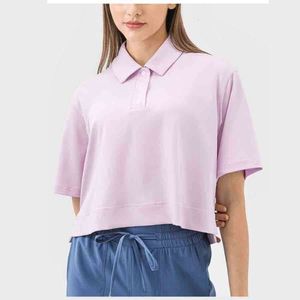 Lu Align T-Shirt Women Summer Tee yoga short sleeve POLO shirt quick dry loose fiess wear women sports outdoor fashion all match breathable