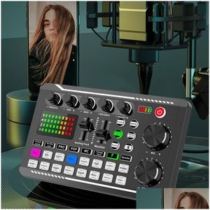 Mikrofony Podcast Mikrofon Zestaw karty dźwiękowej Profesjonalne studio kondensator mikrofon F998 Live Mixer dla podcastingów na żywo Dhrux Dhrux