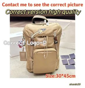 Backpack P Designer Backpack Logo-P Fashion Luxury Brand Bag Versão correta de alta qualidade Entre em contato comigo para ver fotos