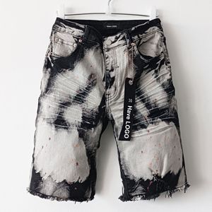 Męskie szorty dżinsowe rozpryskiwanie atramentu Highqualiry oddychające Jean Pur Shorts Designer Street Sports Short Spods