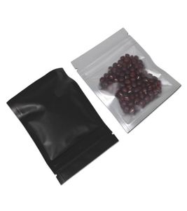 100pcslot Zip Lock Пластинки для пищевой кофейной упаковки Mylar Алюминиевая фольга Передняя прозрачная застежка -молния.