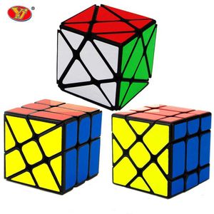 Magic Cubes YJ 3PCS/SET 3x3 AXIS Yongjun Magic Cube Zmień nieregularną kostkę prędkości jingang z naklejką prędkość puzzle edukacyjna zabawka Y240518