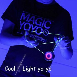Yoyo original magicyoyo nya hyllor y02-aurora cool belysning metall yo-yo aurora ledde yo-yo barn klassiska leksaker y240518