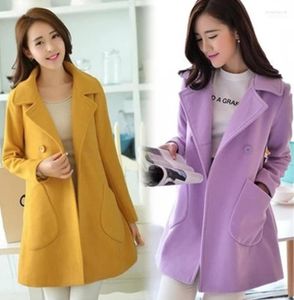 Fashion Women Autumn Coat a doppio petto di lana di lana cottura a pisello Collar femmina HSJ88 Bery225061576