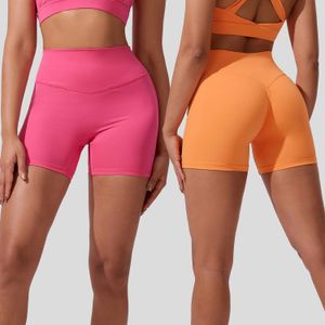 Naked yoga shorts high-waisted butt-lifting sports tights stretchy and breathable running fitness shorts 240518