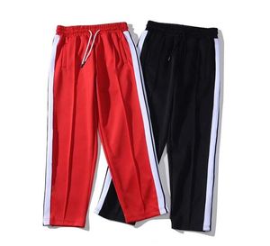 Mens Designer Palm Loose Sports Pants Rainbow Side Stripes Drawstring Zipper Trousers Casual Sweatpants Sxl9777866