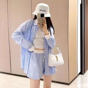 Women's Suits & Blazers Ce24ss New Shirt Set Loose Shirt+elastic Waist Shorts Fashion Versatile Casual