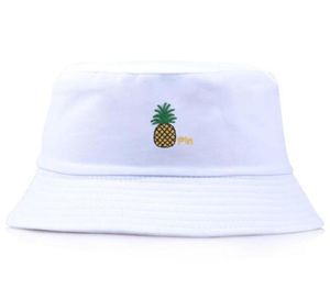 Mężczyźni kobiety ananasowe kapelusz Hip Hop rybak Panama Hats haft haft bawełniany na zewnątrz letni swobodny swag bob czapkę szeroką Brim6935481