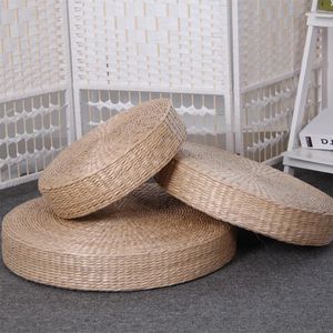Finestra di cuscino yoga meditante materasso giapponese materasso rotondo della sedia con giro di cannuccia sedile manuale della baia tessuta a mano Tatami tessitura