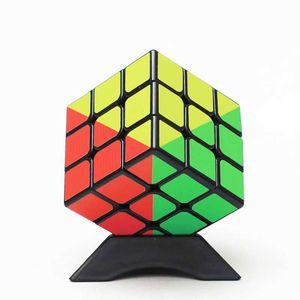 Magic Cubes Colorful Sticker 3x3x3 Cube 3x3 Cubing Speed Professional 3 Player Triangle Shape Twist Educational Kid Toys Magic Cubes Y240518