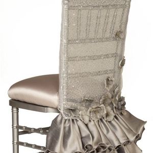 2024 Модные элегантные винтажные свадебные кресла обложки атласные кружевные цветочные створки оптовые вечеринки аксессуары 15