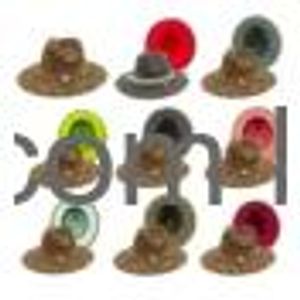 Party Hats Hats Fedora Leopard Skórzowa różowa podszewka Spring i Autumn New Hat Panama Feel Mens Womens Jazz Soft Woolen Hurtownia Dostarcz Otake