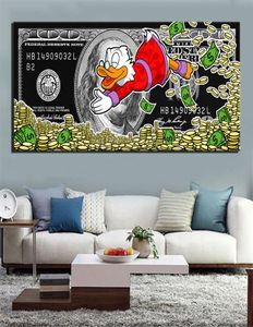 Dollar Money Duck Poster Alec Monopolmålning Canvas Graffiti Modern Art Deco Wall Picture Home Decoration4921542
