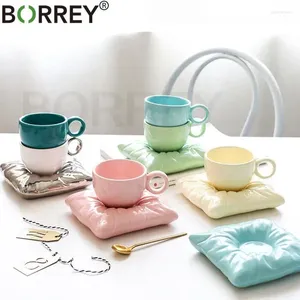 Кружки Borrey Ceramic Tea Cups and Buster Sets Office Coffee Cufe с подушкой 200 мл молочной кружки британский день