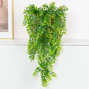 Dekorativa blommor 69 Mesh Fern Rattan Artificial Plastic Plant for Home Windows Bill Wall Hanging Christmas Wedding Arch Decoration Pography