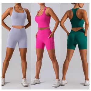 Sports Bra 2 Pieces Women Yoga Set Gym Top Bra Fitness High Waist Push Up breathable quick dry Align Leggings Workout Set Running Sports Clothes Tracksuits Sportswear