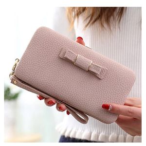 新しい到着新しい女性財布レザークレジットカードホルダーのための女の子の財布財布財布クラッチウォレット財布バッグ携帯電話bo 214b
