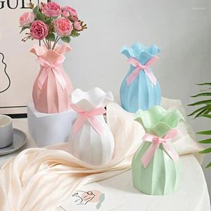 Vasi da 1 pc Vase di plastica nodo a prua non fragile imitazione fiore in ceramica composizione moderna decorazione per la casa