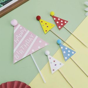 Party Supplies Hairball Hat Happy Birthday Cake Decoration Card Creative Children's Cardboard Clown