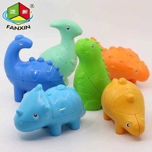 Magic Cubes FanXin Dinosaurs Cube Magic Puzzle 2x2x3 Stickerless Dinor Magico Cubo 2 3 Professional Educational Game Toy For Kids Children Y240518