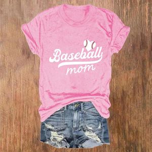 Women's T Shirts Baseball Mom Shirt Women Vintage Graphic Tee Mama Womens Athletic Long Sleeve Fitted