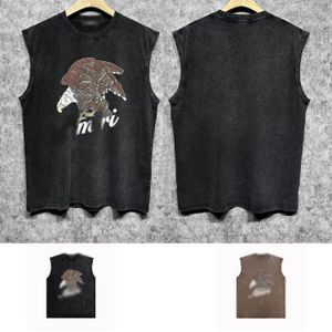 new designer mens tank tops trendy brand fashion breathable sleeveless t shirts summer cotton sports mens tops ZJBAM136 brown eagle print made old vest size S-XXL