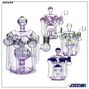 6.5 Inch Mixed color Hookah Hand Blown DAB Oil Rig Wholesale Recycler Bong Glass Smoking Water Pipe