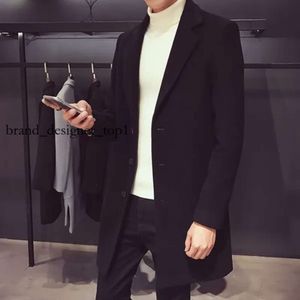 Men's Trench top quality Coats Autumn Winter Fashion designer Wool Blends Casual Business Coat Male Thick Warm Overcoat Handsome Solid Long Outerwear Men 2662