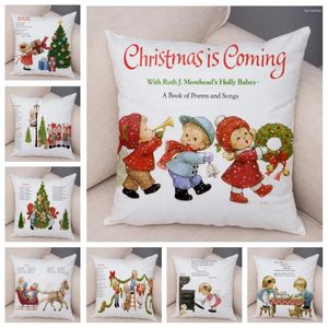 Pillow Nordic Style Merry Christmas Cushon Cover Decor Cartoon Kid Case For Children Room Sofa Home Plush Pillowcase 45x45cm