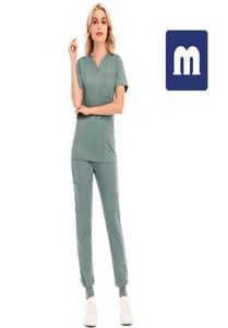 Medigo012 Women039s İki Parçalı Pantolon Sol Renk Spa Dişli Klinik İş Taksi Topspants Unisex Scrubs Pet Hemşirelik Hastanesi U4565416