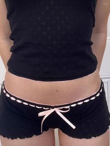 Женские шорты Женская длинная, повседневная плотная установка с низкой талией ленточная лента короткие брюки для летней кожи для кожи S M L