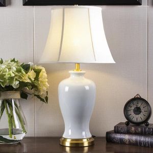 Table Lamps Desk Lamp Bedroom Bedside Living Room Home Decoration Jingdezhen Crackled Glaze White Ceramic