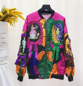 스팽글 폭격기 재킷 여성하라 주쿠 파일럿 재킷 코트 2019 캐주얼 인쇄 기본 야구 재킷 T2001112418138