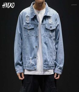 Hmxo 2020 New Fashion Men039s Frayed Design Denim Jacket Retro Jeans Jeans Jeans Casual Wear Spring Spring Male Coment
