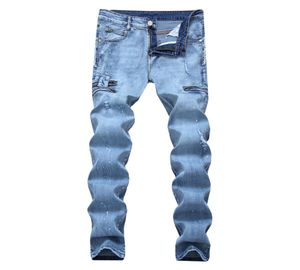 Mens Jeans Fashion Casual Style Mane Jeans Men Streetwear Stretch Straight Blue Jean Pants Asian Size9142839