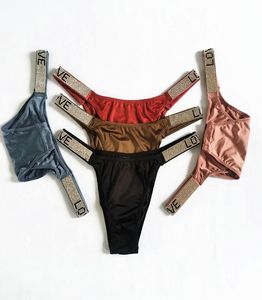 3st. En uppsättning kvinnor thongs sexiga rhines bokstäver diamanter g-sträng thong låga midjeshorts trosor t-back fitness triangel trosor lj2008157037764