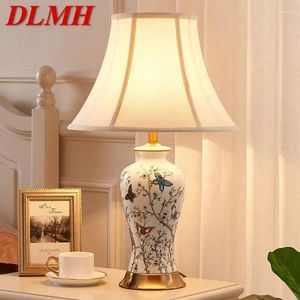 Tischlampen DLMH moderne Keramiklichter LED Einfache kreative luxuriöse Nachttischlampe für Wohnzimmerstudium Schlafzimmer