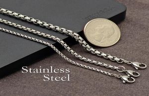 20 Pcs Stainless Steel Necklace Round Box Chain Necklace Stainless Steel Chain 161820222430 Inch for Men Women Y01247024096