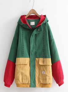 Hip Hop Hoodie Loose Jacket Мужчина зимняя вельветовая куртка Harajuku Красная лоскутная одежда осенняя бомбардирная куртка рубашка регги reggae jamaica9947717