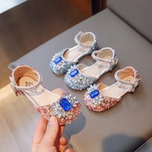 Summer Princess Shoes for Kids Sandals Big Child Baby Little девочки без скольжения анти-хик-мягкие поддержанные детские обувь 240507