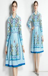 Kvinnors tryckt klänning långärmad butiksklänning 2023 Spring Autumn Dresses Highend Elegant Lady Dress OL Dresses6391974