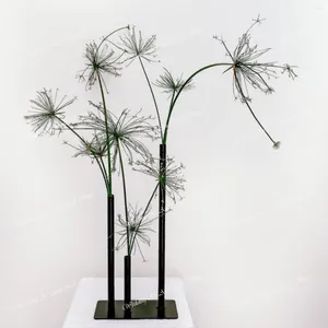 Party Decoration 10pcs) Lätt vikt 3 huvuden Kolumnpelare Slim Props Floral Nodic Elegant Black Flower Stand Tall Vases For Centerpieces