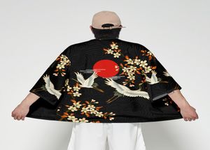 Japońskie Kimono Cardigan Mężczyźni Haori Yukata Mężczyzna samuraja Costume Ubranie Kimono kurtka Męska koszulka Kimono Bluzka OBI Ubrania OBI9431276