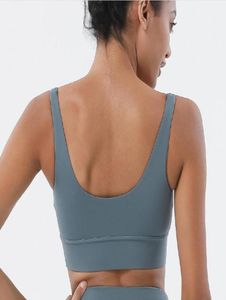 L20 SUCKSKAPT SAMTA YOGA BRAG TANK CAMIS DEEP V BACK SPORT KVINNER Underkläder Kör Fitness Padded Vest Tops Match för Leggins 9171194