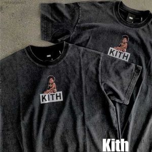 2022-Clothing Vintage Kith Biggie Tee gotowa do śmierci T Shirt Mężczyźni Women Wysokiej jakości mycie i zrobienie starej koszulki jwoi