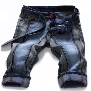 McIKKNY Fashion Mens Męskie szorty dżinsowe Slim Fit Patchwork Dżinsy do męskiej prostej streetwearu 240507