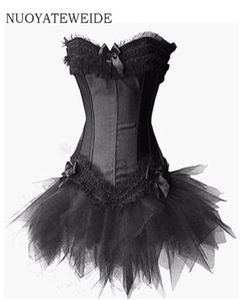 2017 Burlesque kırmızı ve siyah korse elbise kostümü büstiyer para mujer victoria brokar korse tutu etek kıyafeti kısım cadılaren7425974