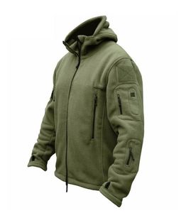 Zogaa Männer Militärjacke Mantel Fleece Tactical Mantel im Freien atmungsaktive Sportwanderung Polarjacke Solid lose Kapuzenmantel Männer 28574003