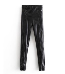 Agong Plush PUL Pants Mulheres Moda Alta Imitação Correia Correia Mulheres Elegantes Solid Zipper Pants femininas JX V19115005190